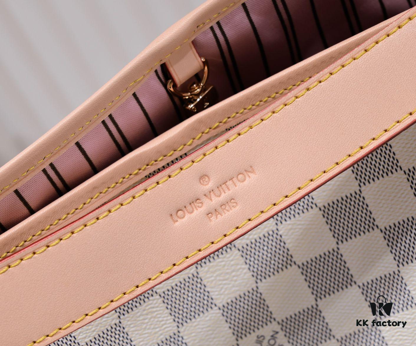 6930898e6e68136f4d9a8b6d Wholesale Price Summer New Arrival: Stylish Damier Azur Canvas Calvi Tote Bag in Pomegranate Red