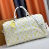 693089cd6e68136f4d9a8bde M41418 New Louis Vuitton x Takashi Murakami Collaboration Keepall Bandouliere 45 Monogram Print Travel Bag
