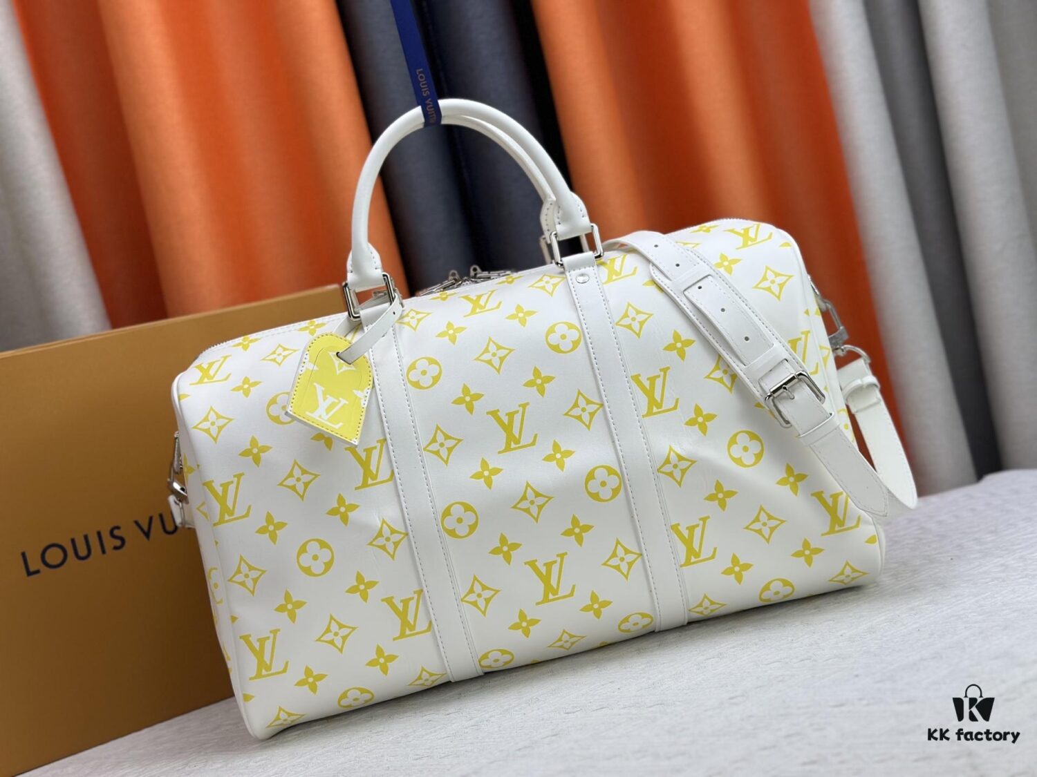 693089cd6e68136f4d9a8bde M41418 New Louis Vuitton x Takashi Murakami Collaboration Keepall Bandouliere 45 Monogram Print Travel Bag