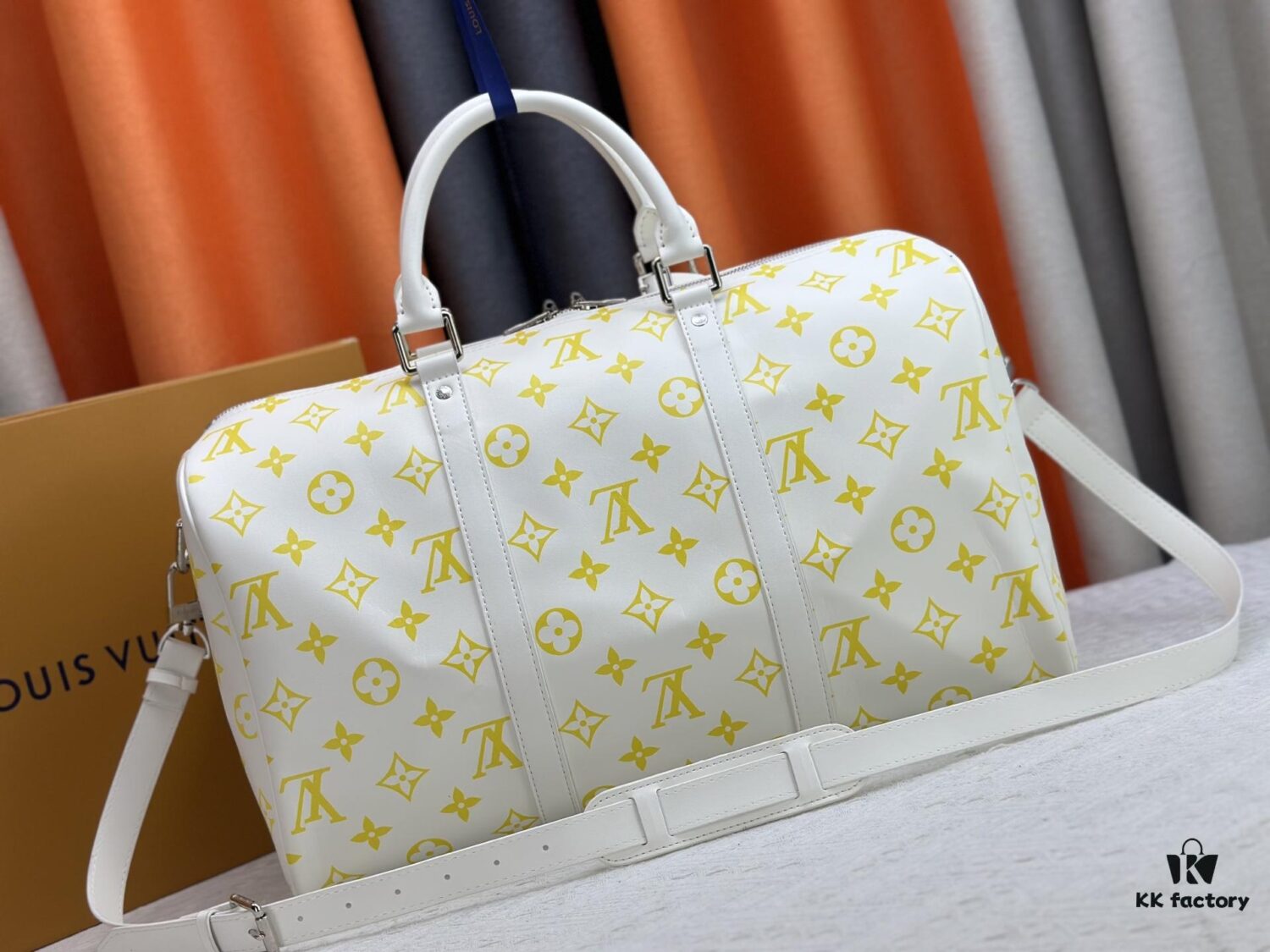 693089cf6e68136f4d9a8be0 M41418 New Louis Vuitton x Takashi Murakami Collaboration Keepall Bandouliere 45 Monogram Print Travel Bag
