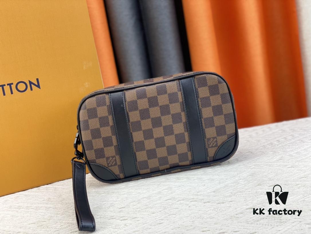 69308a006e68136f4d9a8c40 M82076 Latest Black Floral, Black Checkered, Embossed Checkered, Aged Floral, Brown Checkered, and Embossed Pochette Kasai Clutch