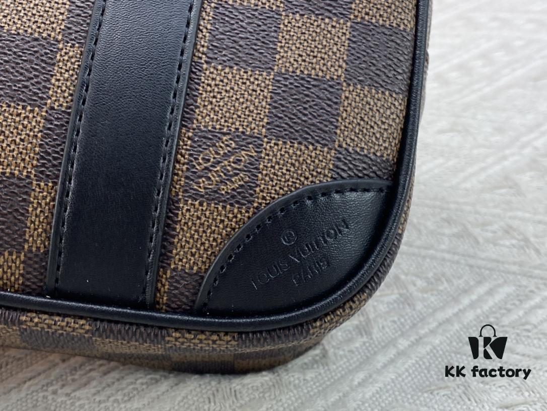 69308a056e68136f4d9a8c47 M82076 Latest Black Floral, Black Checkered, Embossed Checkered, Aged Floral, Brown Checkered, and Embossed Pochette Kasai Clutch