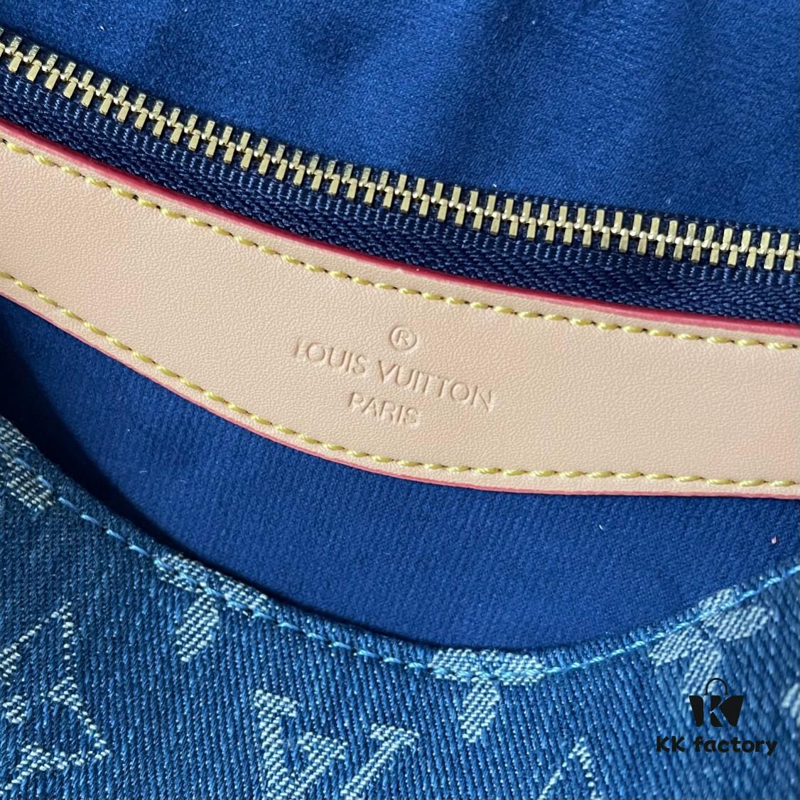 69308a506e68136f4d9a8cfc Upgraded M46386 M45985 Denim Baguette Diane Handbag