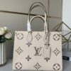 69308adc6e68136f4d9a8e3a Top-Grade Full-Grain Genuine Leather Louis Vuitton M45493 Cream White OnTheGo Medium Tote Bag