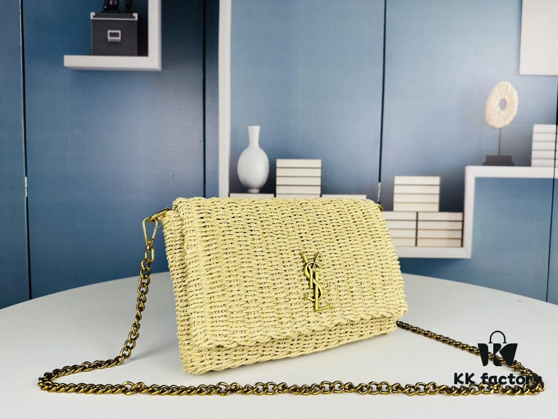 New Arrival Batch [Apricot Color] Kate - Raffia Woven Craft Chain Bag