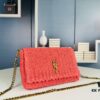 New Arrival [Apricot Color] Kate Raffia Woven Craft Chain Bag