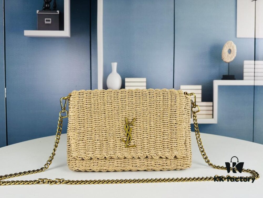69308b086e68136f4d9a8e8a New Arrival in Apricot Color - Kate Raffia Woven Craft Chain Bag