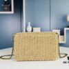 69308b096e68136f4d9a8e8c New Arrival in Apricot Color - Kate Raffia Woven Craft Chain Bag