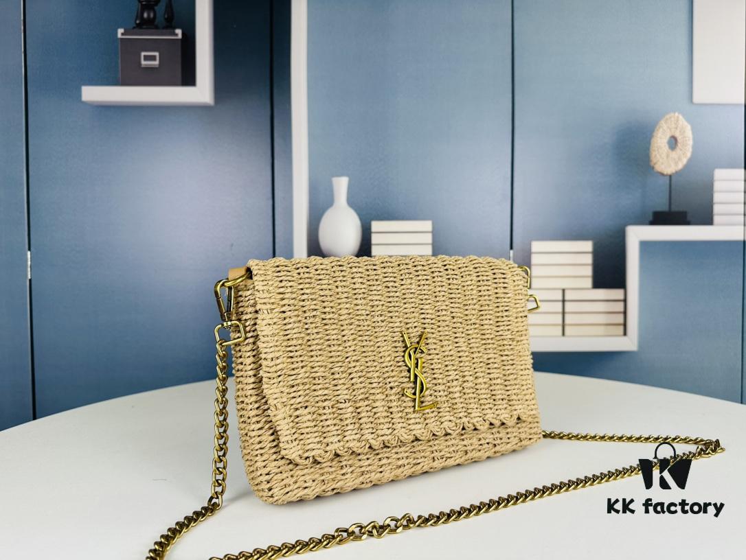 69308b0a6e68136f4d9a8e8d New Arrival in Apricot Color - Kate Raffia Woven Craft Chain Bag