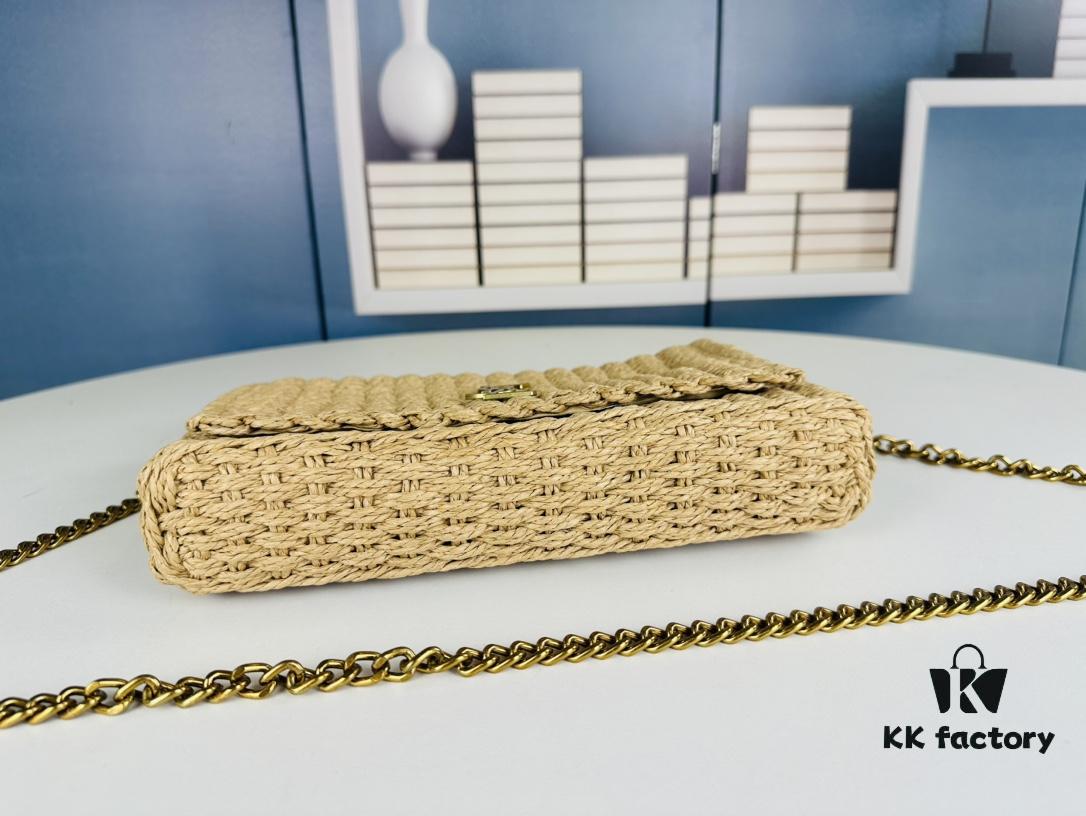 69308b0b6e68136f4d9a8e8f New Arrival in Apricot Color - Kate Raffia Woven Craft Chain Bag
