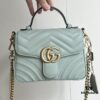 69308b106e68136f4d9a8e99 Authentic Shot # GG Marmont Mini Crossbody Bag Model: 583571 Gray-Green Size: 21*15.5*8cm