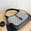 69308baf6e68136f4d9a8fac Gucci UN3AG 1294 Jackie 1961 Small Tote Bag - Black and Ivory GG Denim Jacquard with Leather Trim