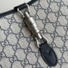 69308bb06e68136f4d9a8faf Gucci UN3AG 1294 Jackie 1961 Small Tote Bag - Black and Ivory GG Denim Jacquard with Leather Trim