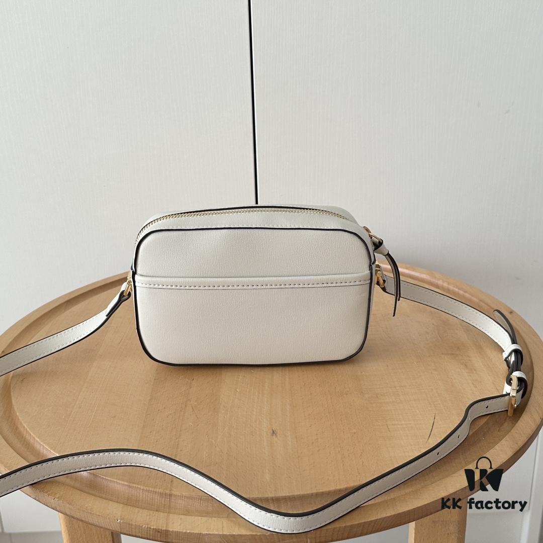 69308bc16e68136f4d9a8fd3 Gucci Horsebit 1955 Camera Bag Toast Shape, Item No: 760196 White Leather, Size: 20×13×6cm