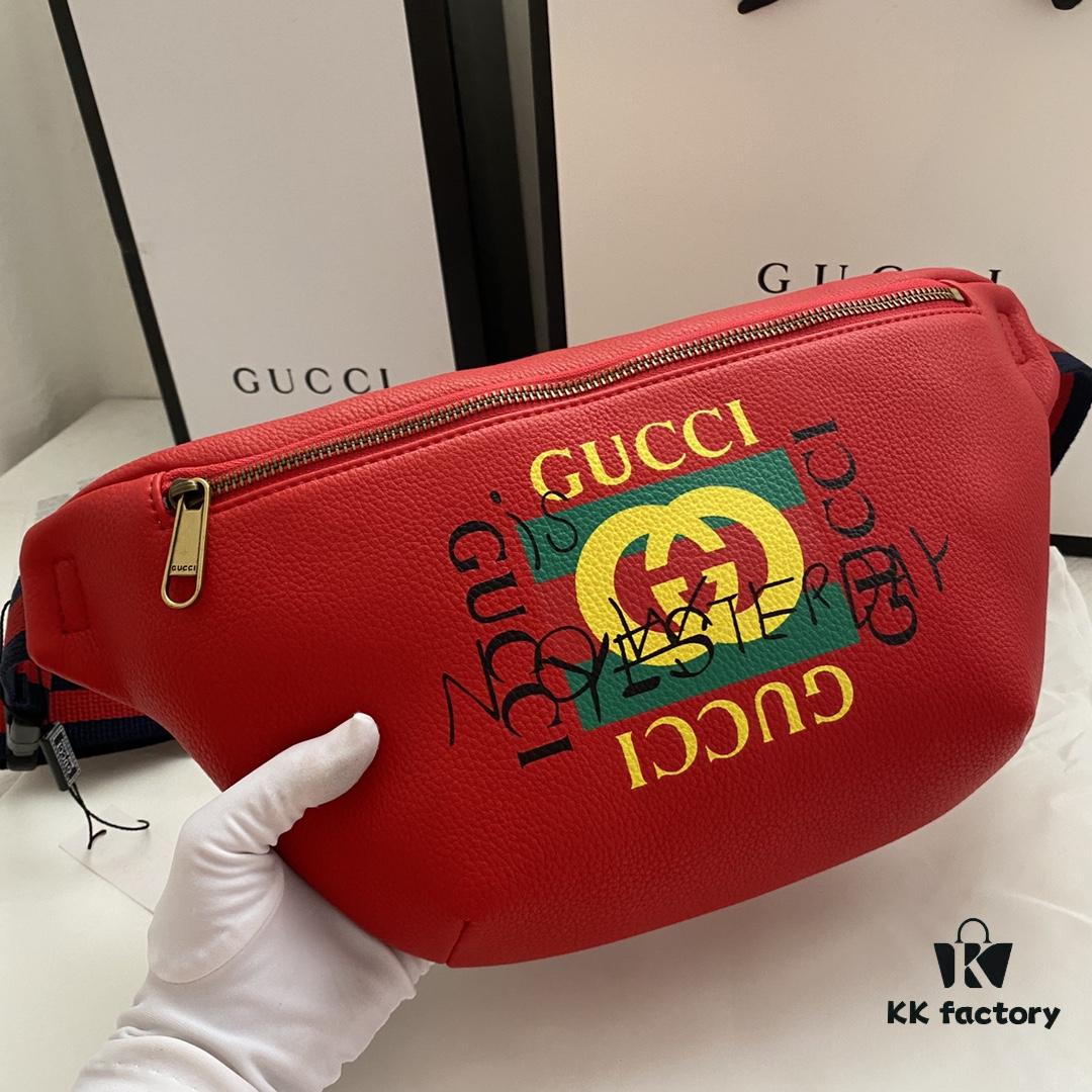 69308be86e68136f4d9a901d Gucci Cruise 18 x Coco Capitan Collaborative Series Belt Bag Model 493869 Size 28*18*8cm Soft Leather With Handwritten Graffiti Motif