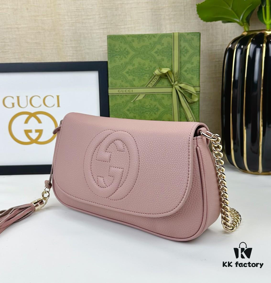 69308c1c6e68136f4d9a906f Gucci GG Marmont Bag in Full Leather Light Brown - Irresistibly Charming and Elegant Design
