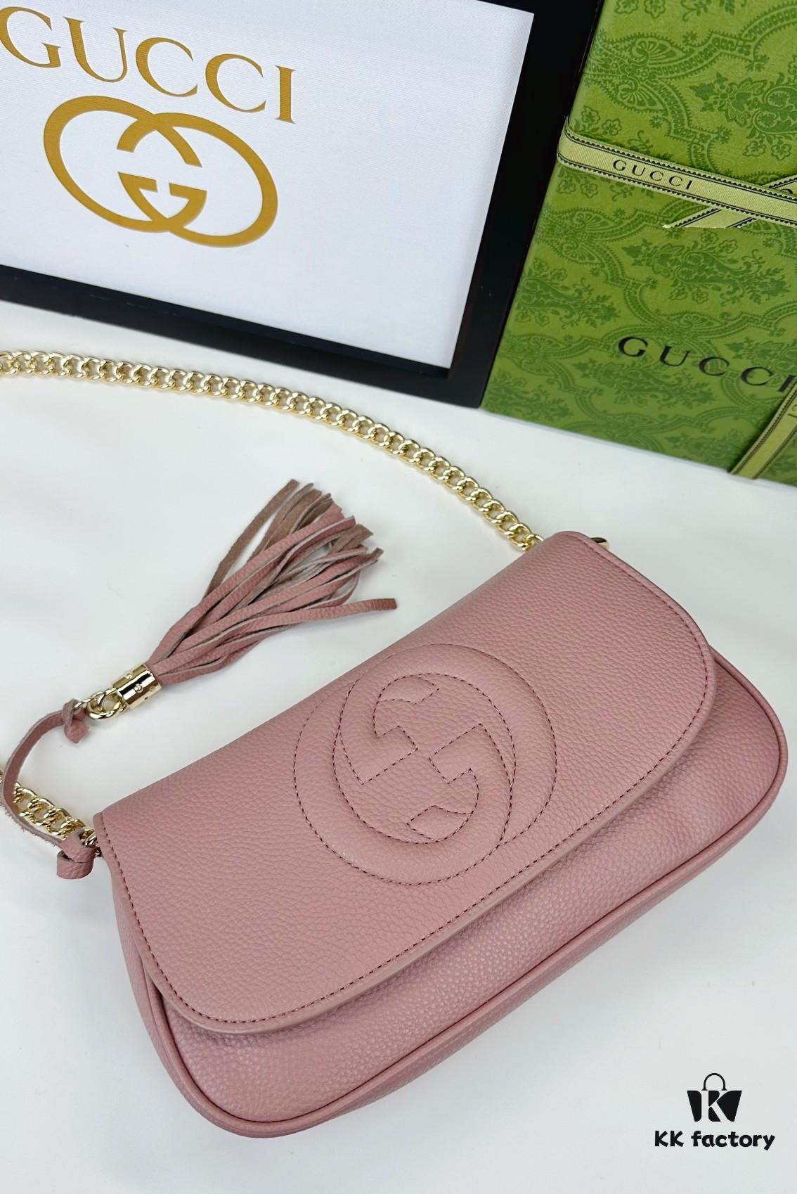 69308c1f6e68136f4d9a9077 Gucci GG Marmont Bag in Full Leather Light Brown - Irresistibly Charming and Elegant Design