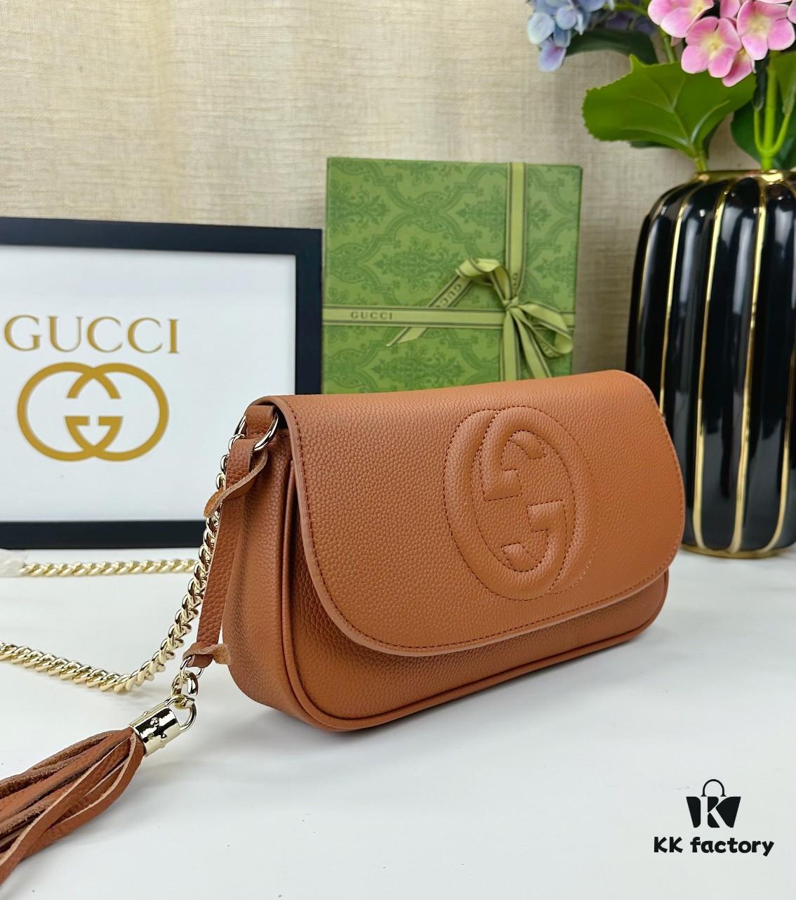 69308c216e68136f4d9a907a Gucci GG Marmont Bag in Full Leather Deep Brown - Irresistibly Charming and Must-Have