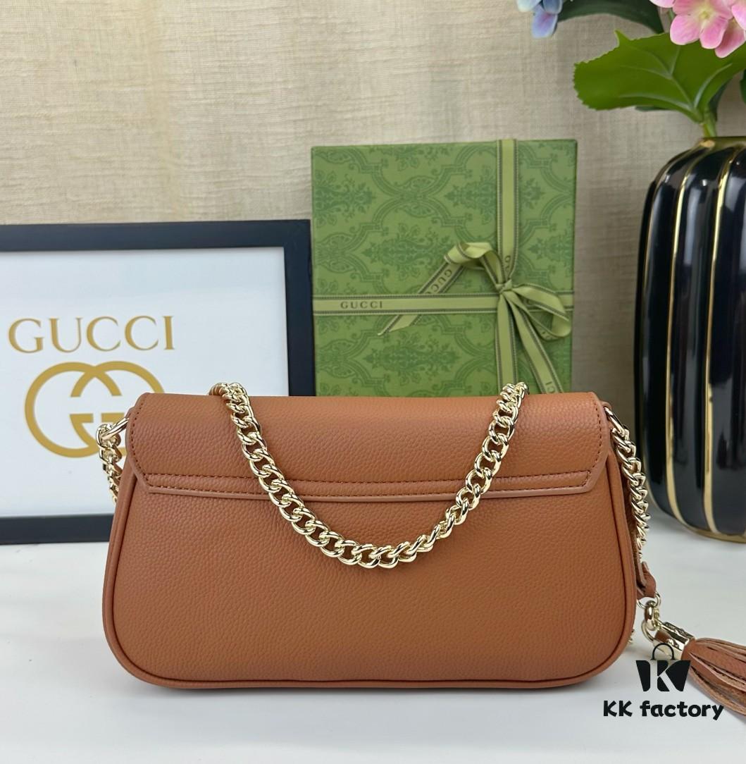 69308c216e68136f4d9a907c Gucci GG Marmont Bag in Full Leather Deep Brown - Irresistibly Charming and Must-Have