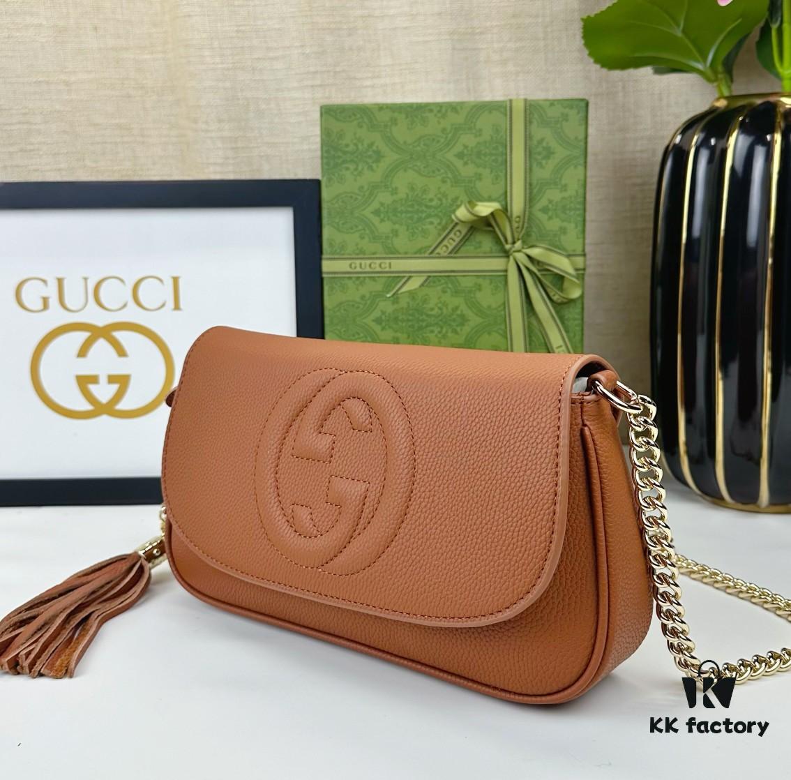 69308c226e68136f4d9a907e Gucci GG Marmont Bag in Full Leather Deep Brown - Irresistibly Charming and Must-Have