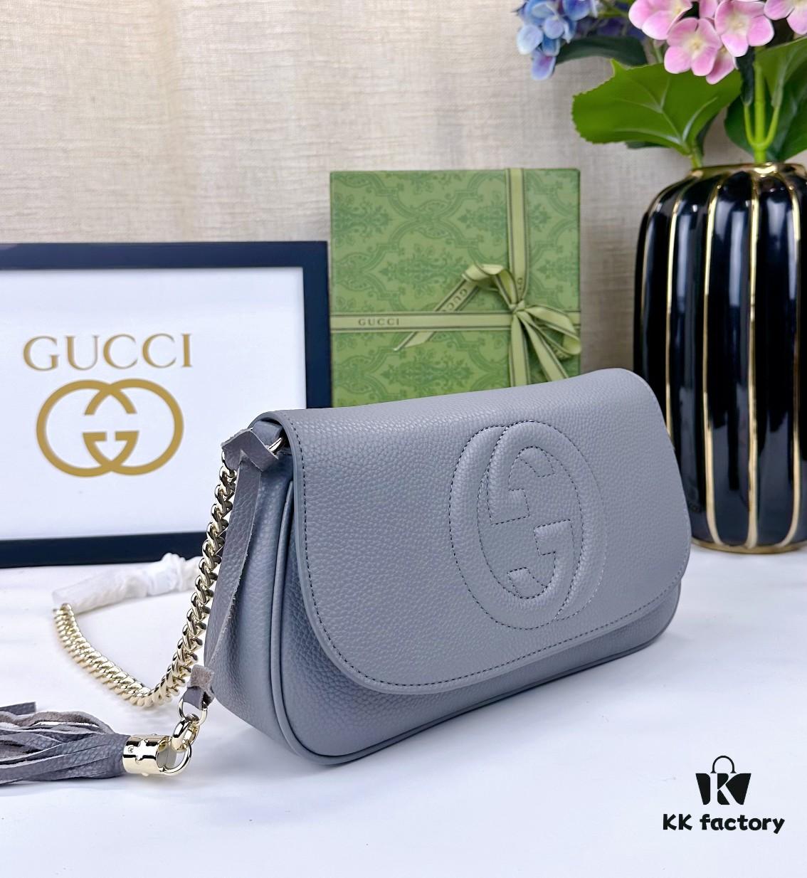 69308c286e68136f4d9a908b Gucci GG Marmont Bag in Full Leather Dark Gray - Addictively Charming and Must-Have