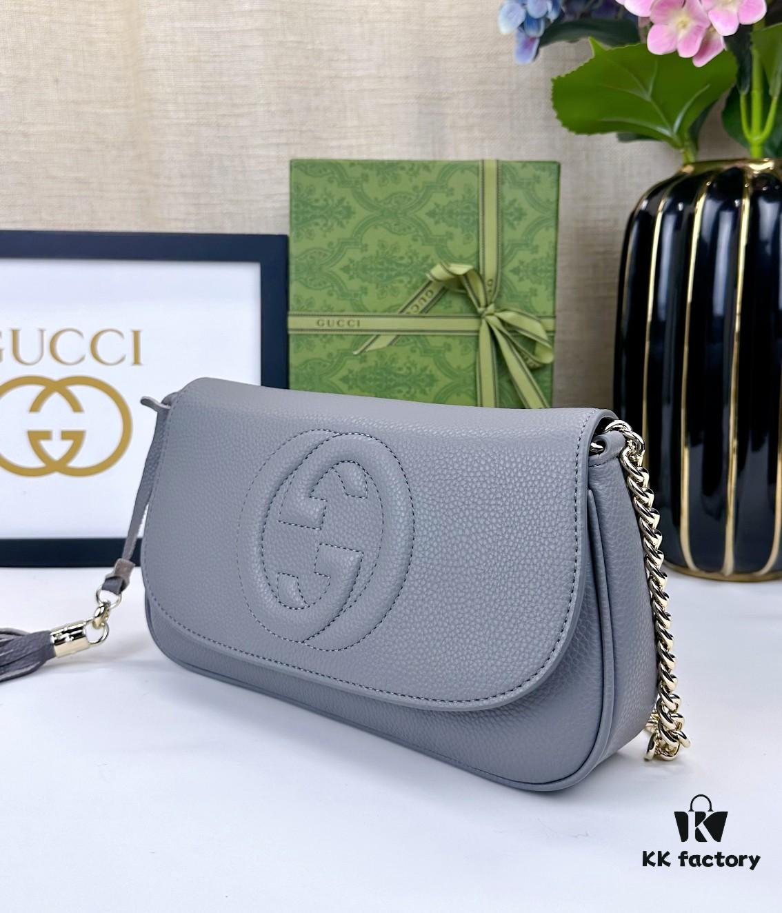 69308c296e68136f4d9a908d Gucci GG Marmont Bag in Full Leather Dark Gray - Addictively Charming and Must-Have