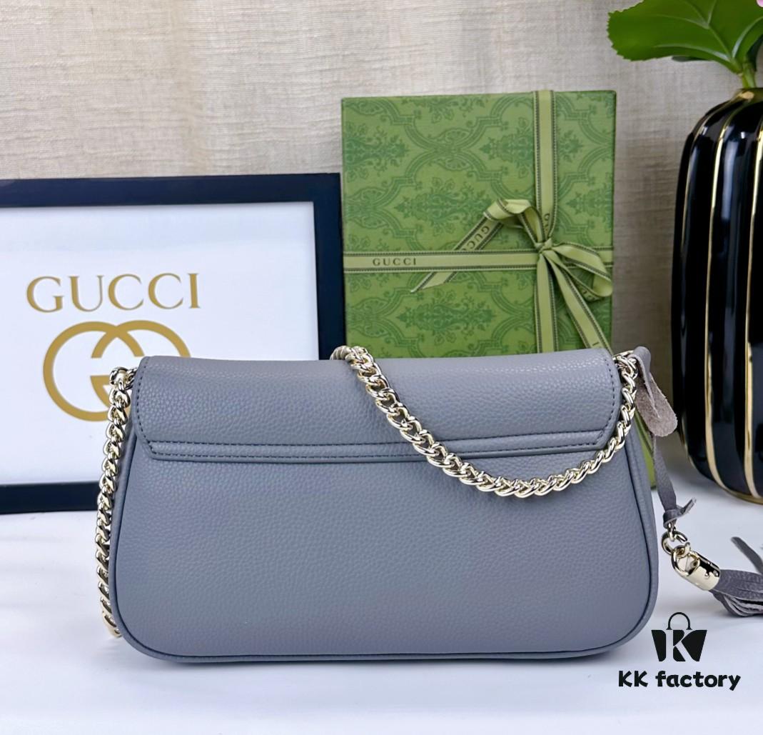 69308c296e68136f4d9a908e Gucci GG Marmont Bag in Full Leather Dark Gray - Addictively Charming and Must-Have