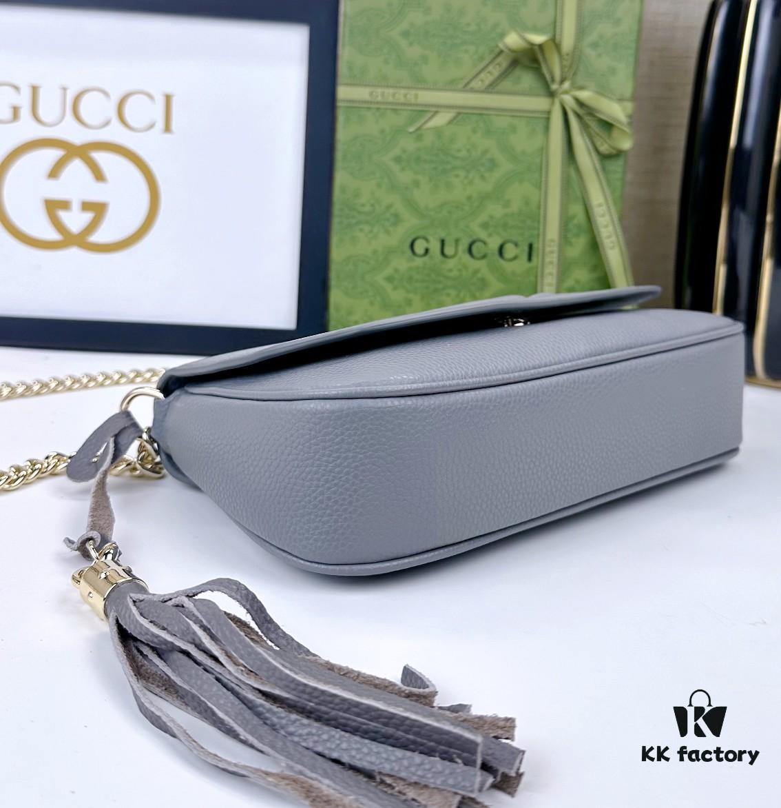 69308c2a6e68136f4d9a9090 Gucci GG Marmont Bag in Full Leather Dark Gray - Addictively Charming and Must-Have