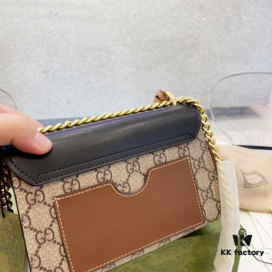 69308c346e68136f4d9a90a6 Gucci Square Lock Chain Bag, Gucci Padlock Hybrid Leather Chain Handbag