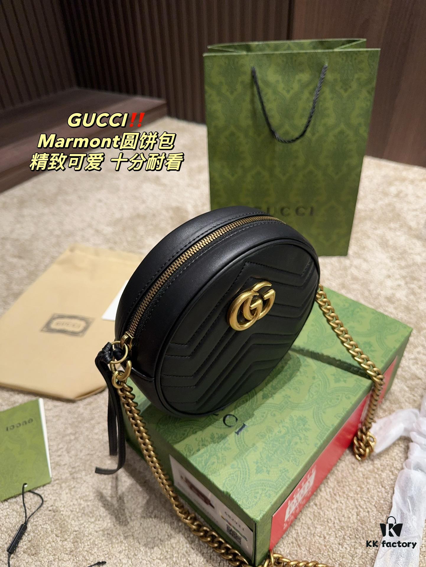 69308c3a6e68136f4d9a90b3 Gucci Marmont Matelassé Small Round Bag Size 18.18