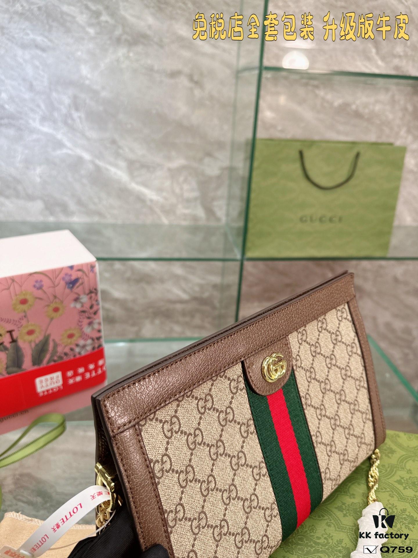 69308c4b6e68136f4d9a90da Gucci Ophidia Clamp Bag, Upgraded Version in Full Cowhide Leather