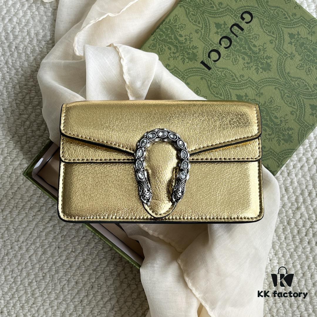 69308c816e68136f4d9a9147 Gucci Dionysus Mini 16.5 Leather Bag - Model 476432 Gold Trim, Size 16.5x10x4.5cm
