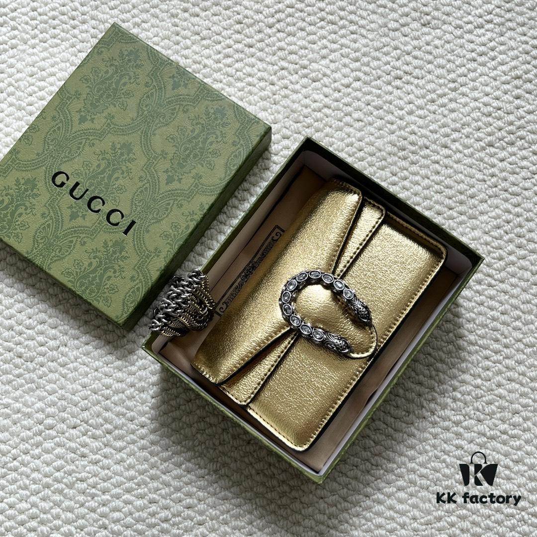 69308c826e68136f4d9a9149 Gucci Dionysus Mini 16.5 Leather Bag - Model 476432 Gold Trim, Size 16.5x10x4.5cm