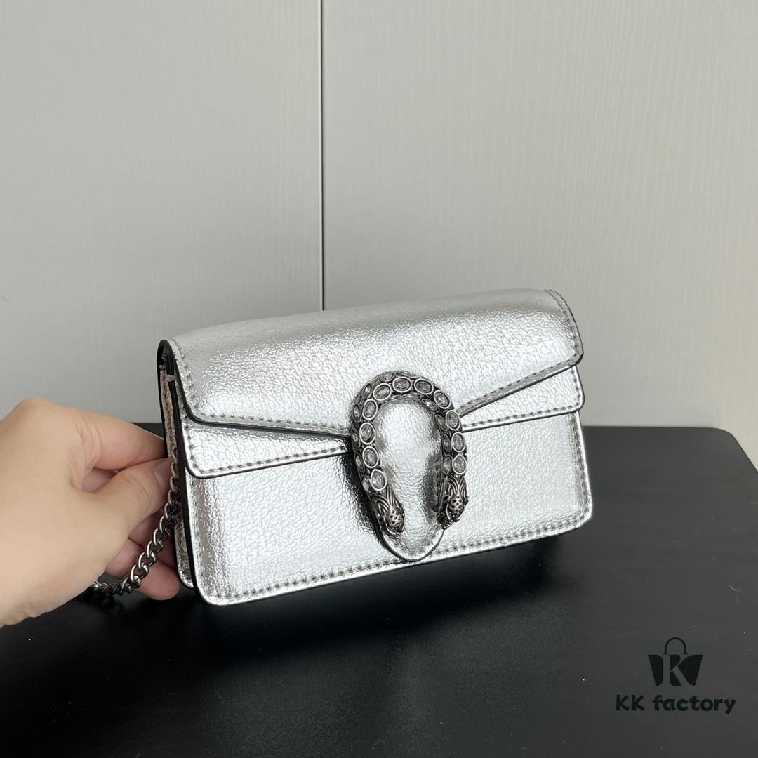69308c826e68136f4d9a914a Gucci Dionysus Mini 16.5 Real Photo - Silver Leather