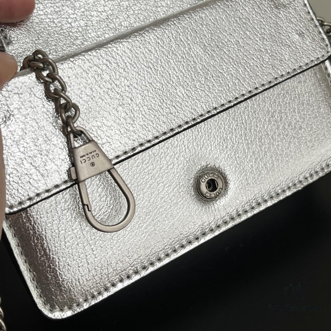 69308c846e68136f4d9a914e Gucci Dionysus Mini 16.5 Real Photo - Silver Leather