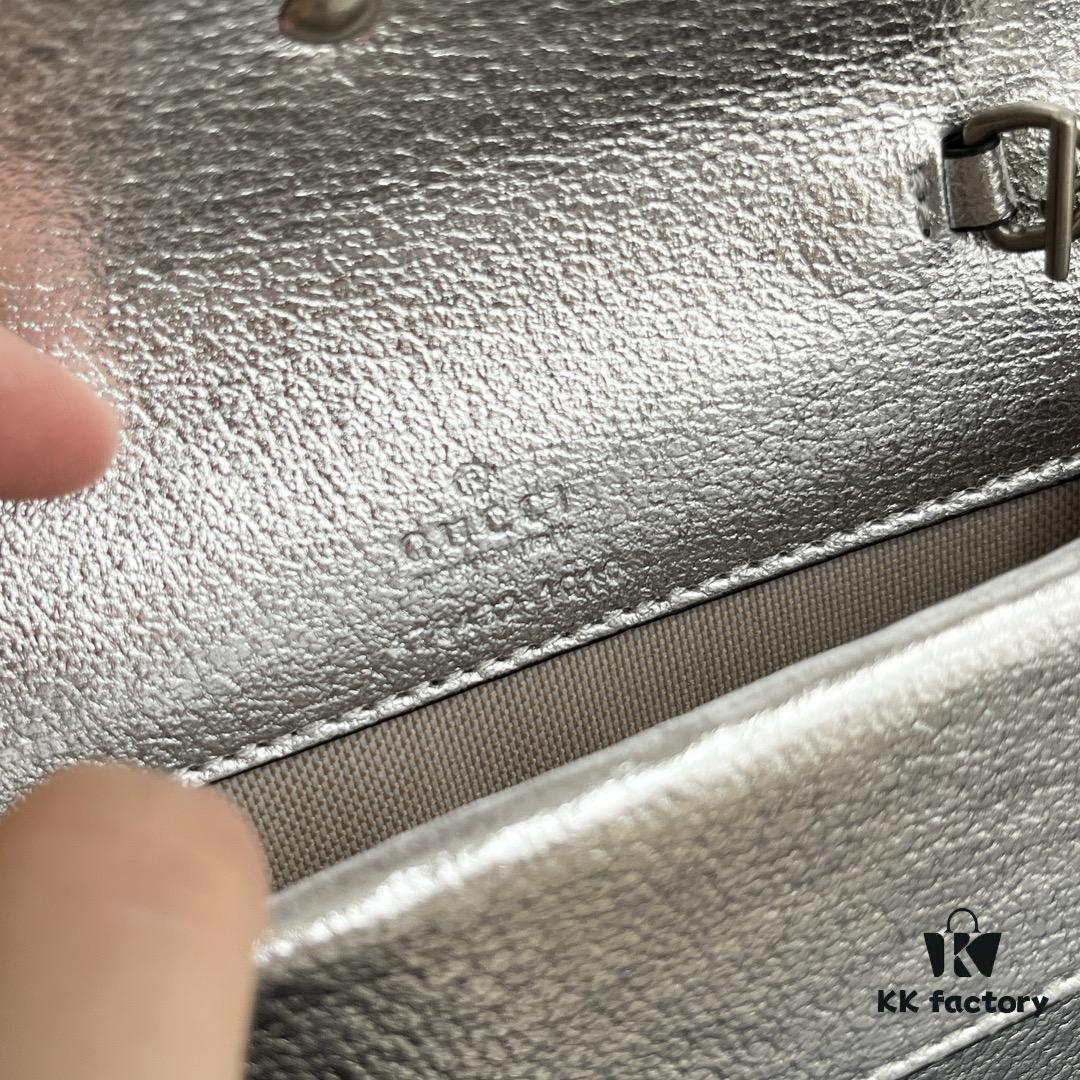 69308c856e68136f4d9a914f Gucci Dionysus Mini 16.5 Real Photo - Silver Leather