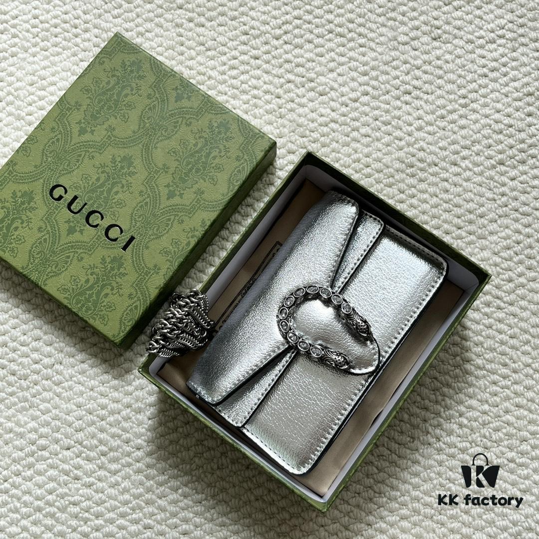 69308c866e68136f4d9a9151 Gucci Dionysus Mini 16.5 Real Photo - Silver Leather