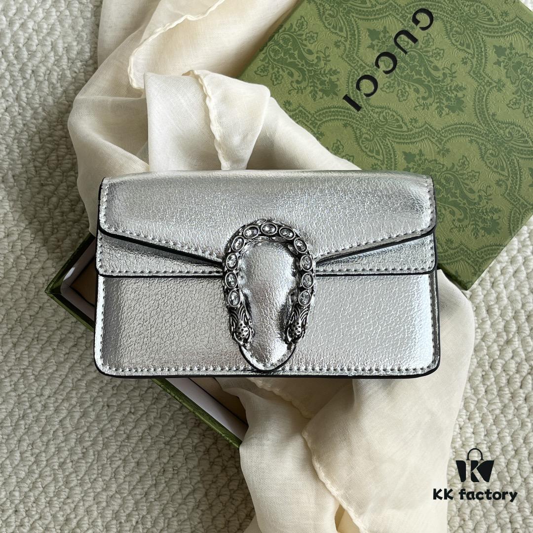 69308c8d6e68136f4d9a915f Gucci Dionysus Mini 16.5 Real Photo - Silver Leather