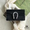 69308c966e68136f4d9a9172 Authentic Gucci Dionysus Mini 16.5 Leather Bag Model 476432 Black - Box Included