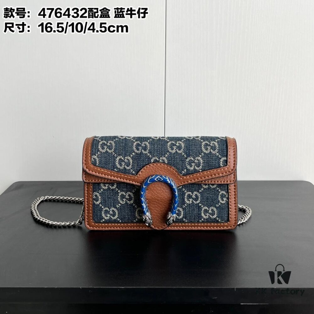 69308c9b6e68136f4d9a917d Gucci Dionysus Mini 16.5 Blue Denim Real Photo # with Box