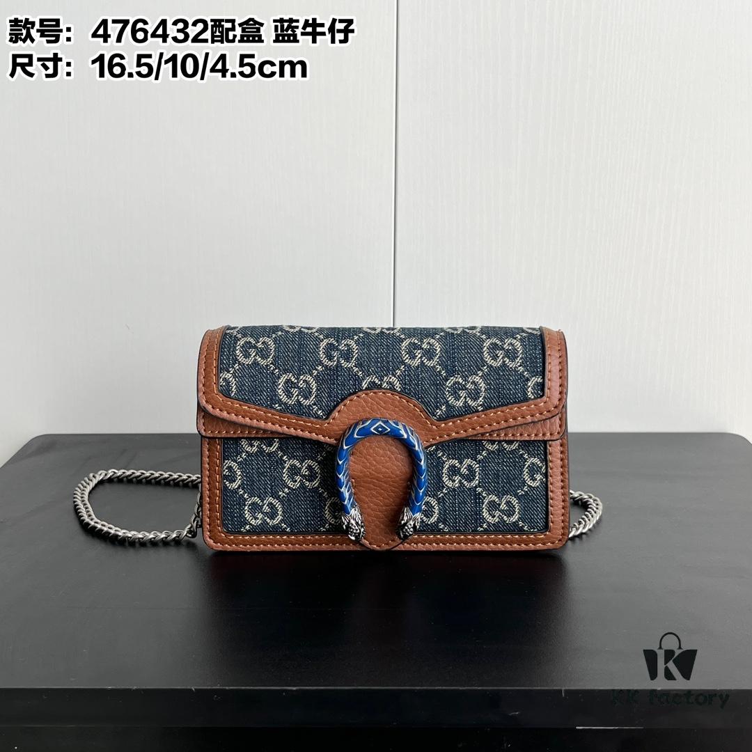 69308c9b6e68136f4d9a917d Gucci Dionysus Mini 16.5 Blue Denim Real Photo # with Box