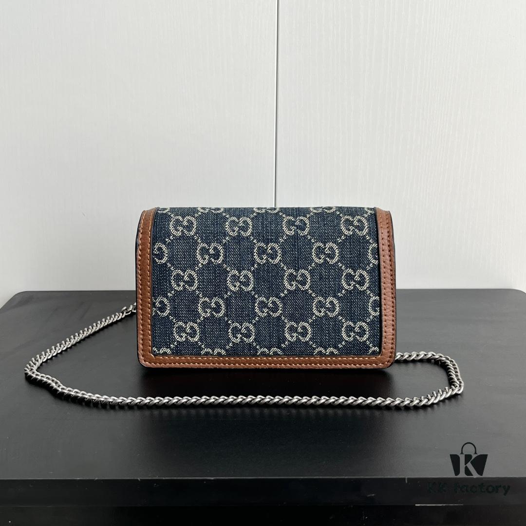 69308c9c6e68136f4d9a917e Gucci Dionysus Mini 16.5 Blue Denim Real Photo # with Box