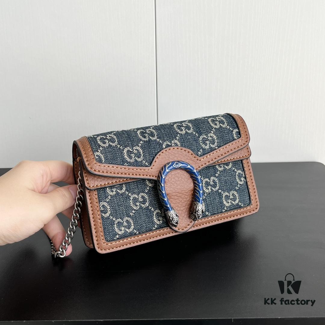 69308c9c6e68136f4d9a9181 Gucci Dionysus Mini 16.5 Blue Denim Real Photo # with Box