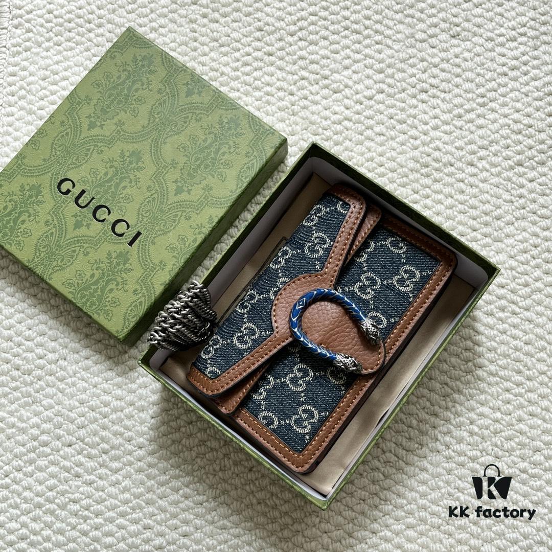 69308ca16e68136f4d9a918a Gucci Dionysus Mini 16.5 Blue Denim Real Photo # with Box