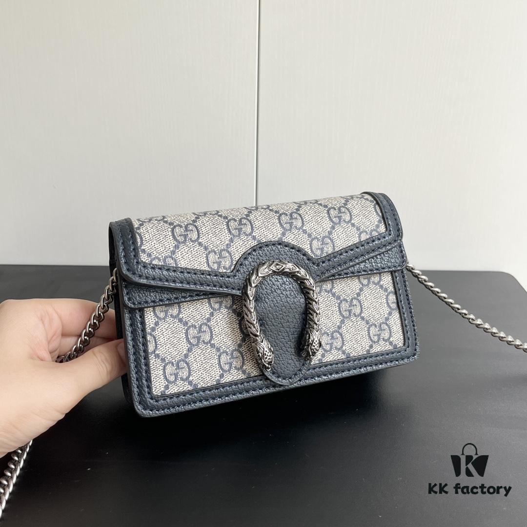 69308cac6e68136f4d9a91a1 Gucci Dionysus Mini 16.5 Blue Rubber Model 476432 Box Included