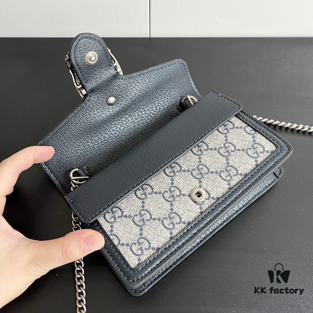 69308caf6e68136f4d9a91a6 Gucci Dionysus Mini 16.5 Blue Rubber Model 476432 Box Included