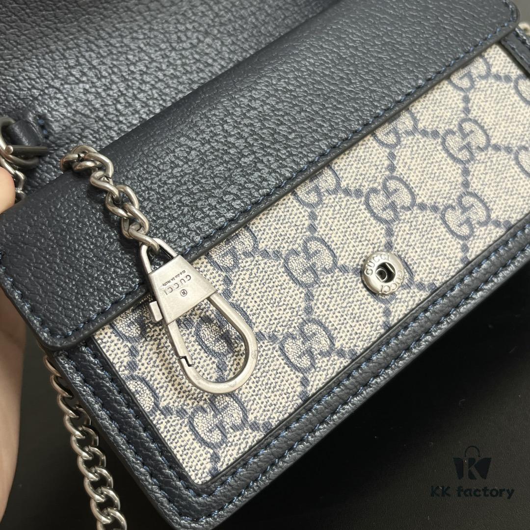 69308cb16e68136f4d9a91a7 Gucci Dionysus Mini 16.5 Blue Rubber Model 476432 Box Included