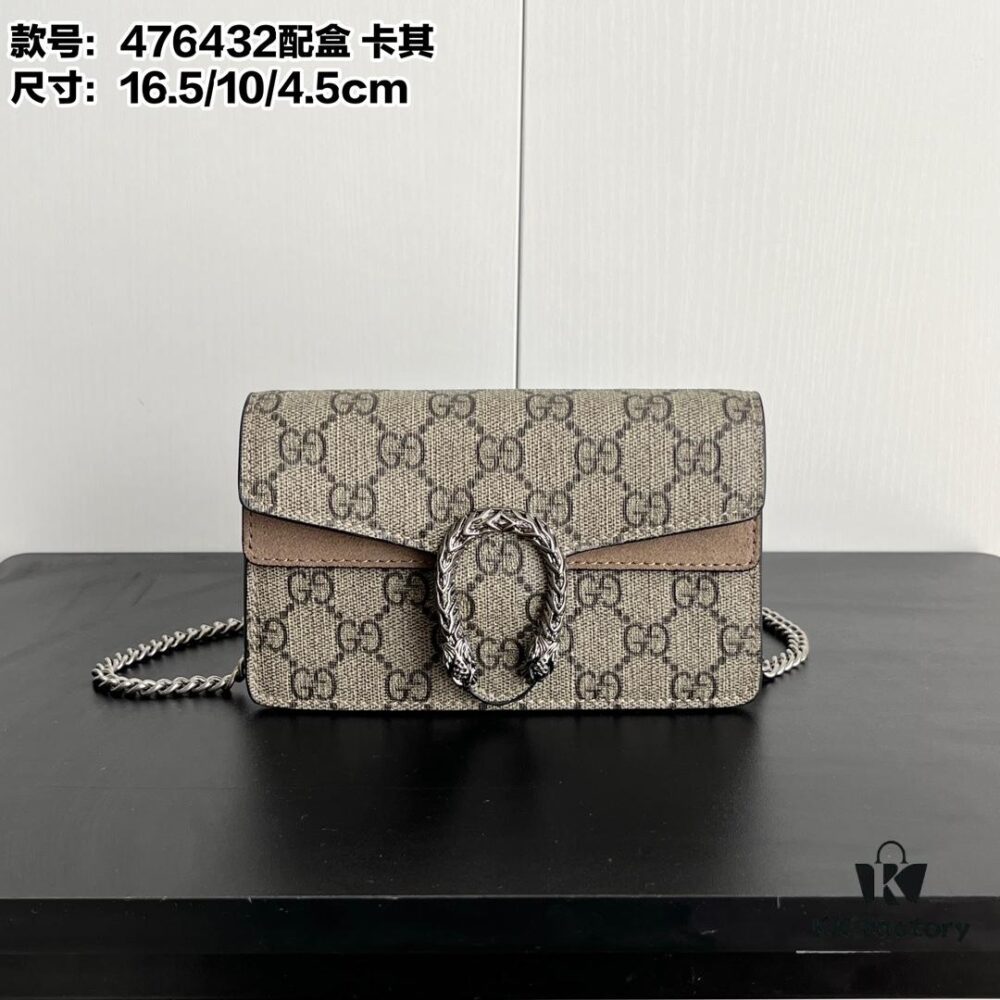 69308cc56e68136f4d9a91d0 Gucci Dionysus Mini 16.5 Real Photo with Box - Khaki Model 476432 16.5x10x4.5cm
