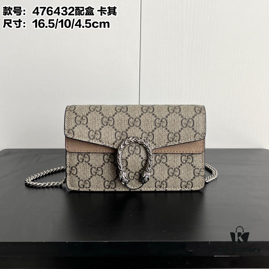 69308cc56e68136f4d9a91d0 Gucci Dionysus Mini 16.5 Real Photo with Box - Khaki Model 476432 16.5x10x4.5cm