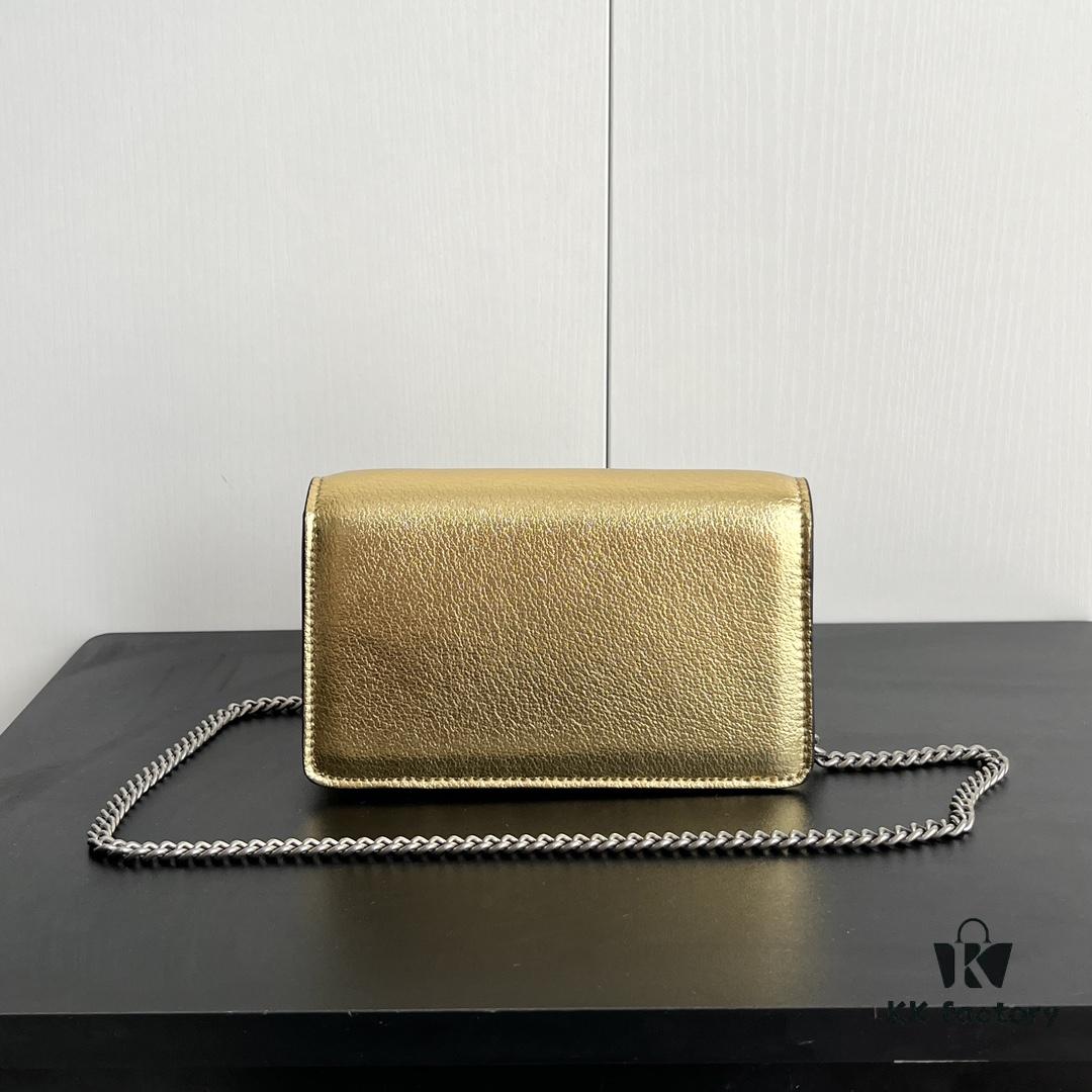 69308cc56e68136f4d9a91d2 Gucci Dionysus Mini 16.5 Leather Bag - Model 476432 Gold Trim, Size 16.5x10x4.5cm
